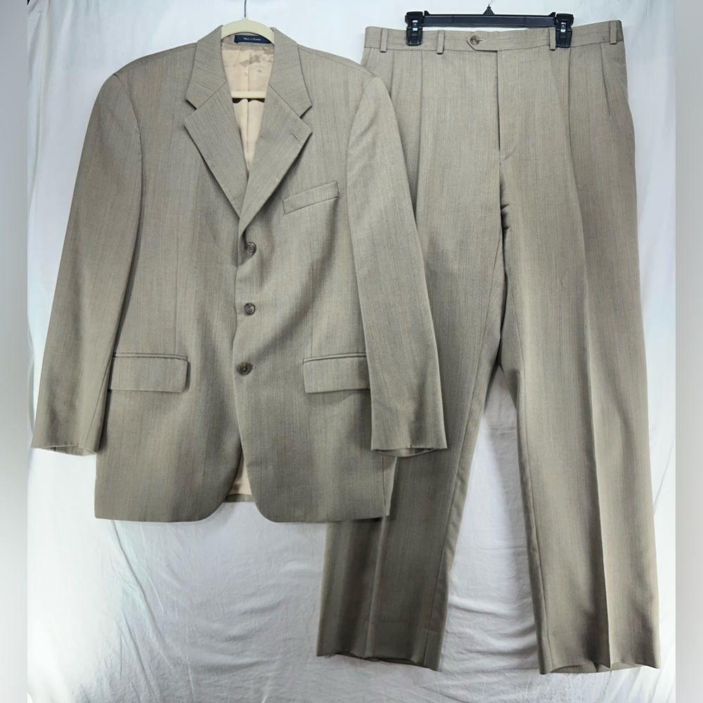 Ralph Ralph Lauren Blue Label 2 Piece Wool Suit Men's 42T Tan Brown Career